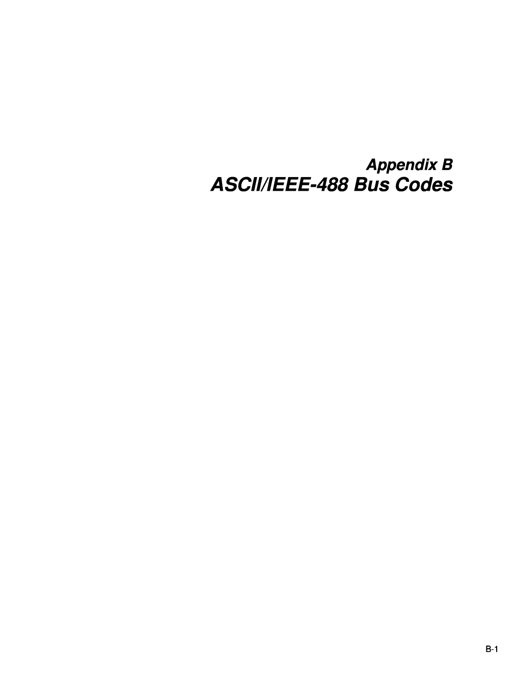 Fluke 45 user manual ASCII/IEEE-488Bus Codes, Appendix B 