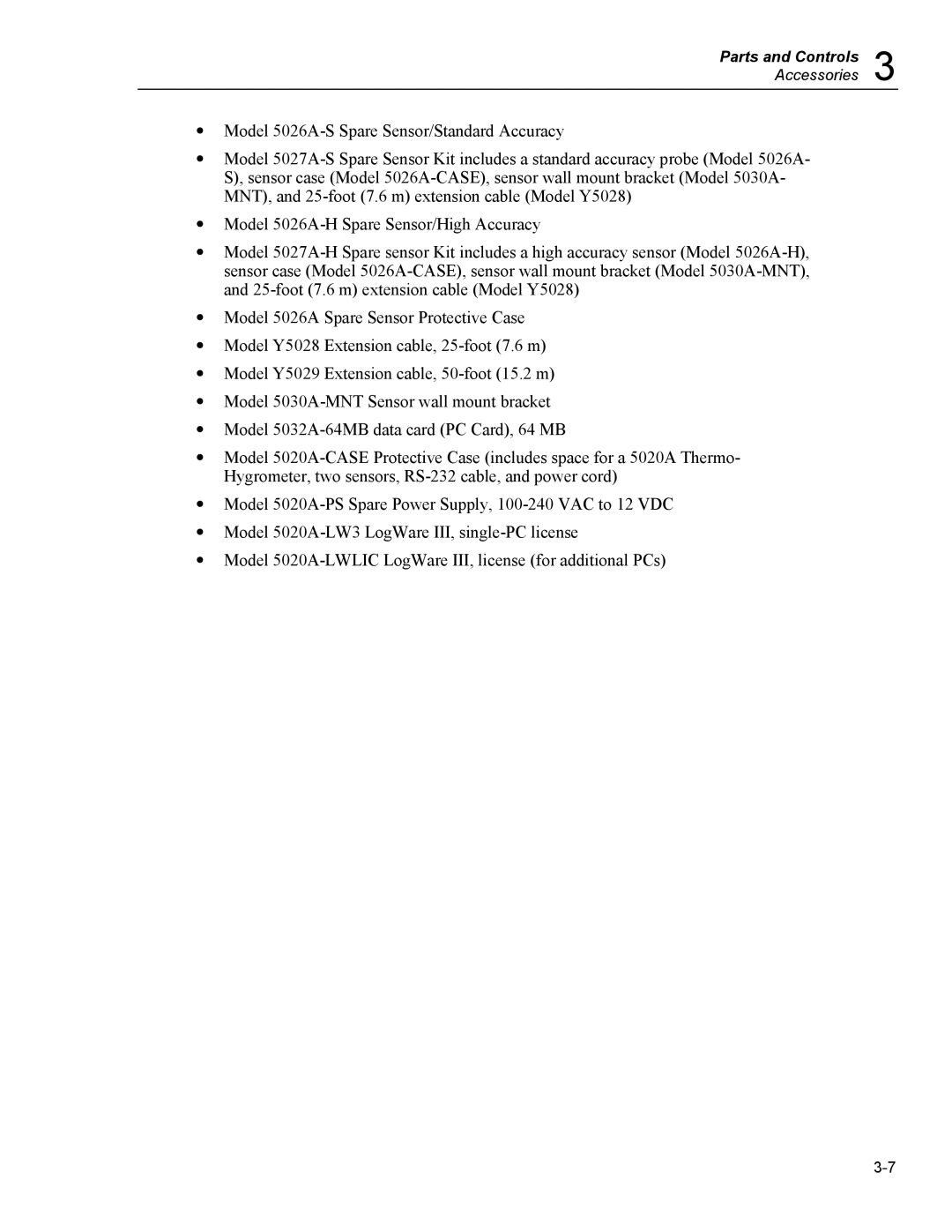 Fluke 5020A user manual Accessories 