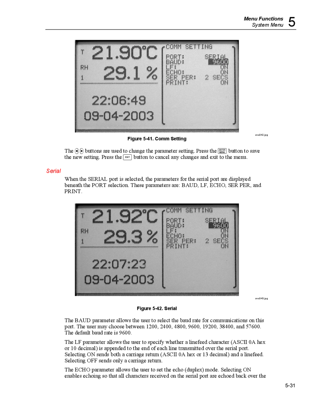 Fluke 5020A user manual Serial, Print 