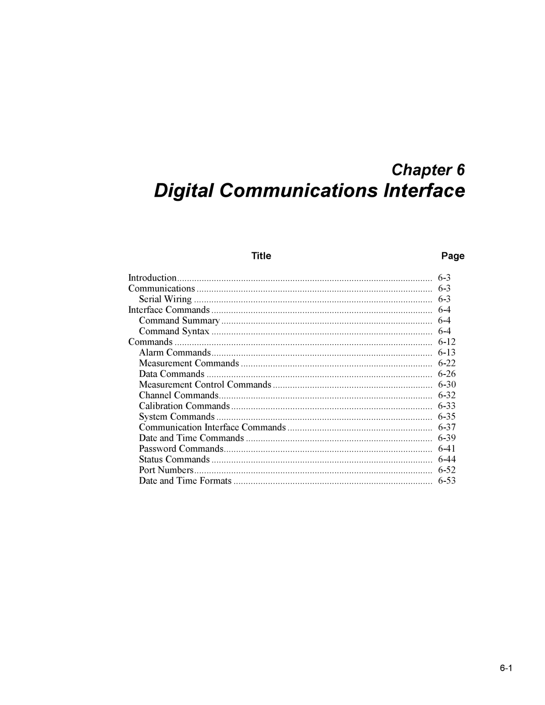 Fluke 5020A user manual Digital Communications Interface 