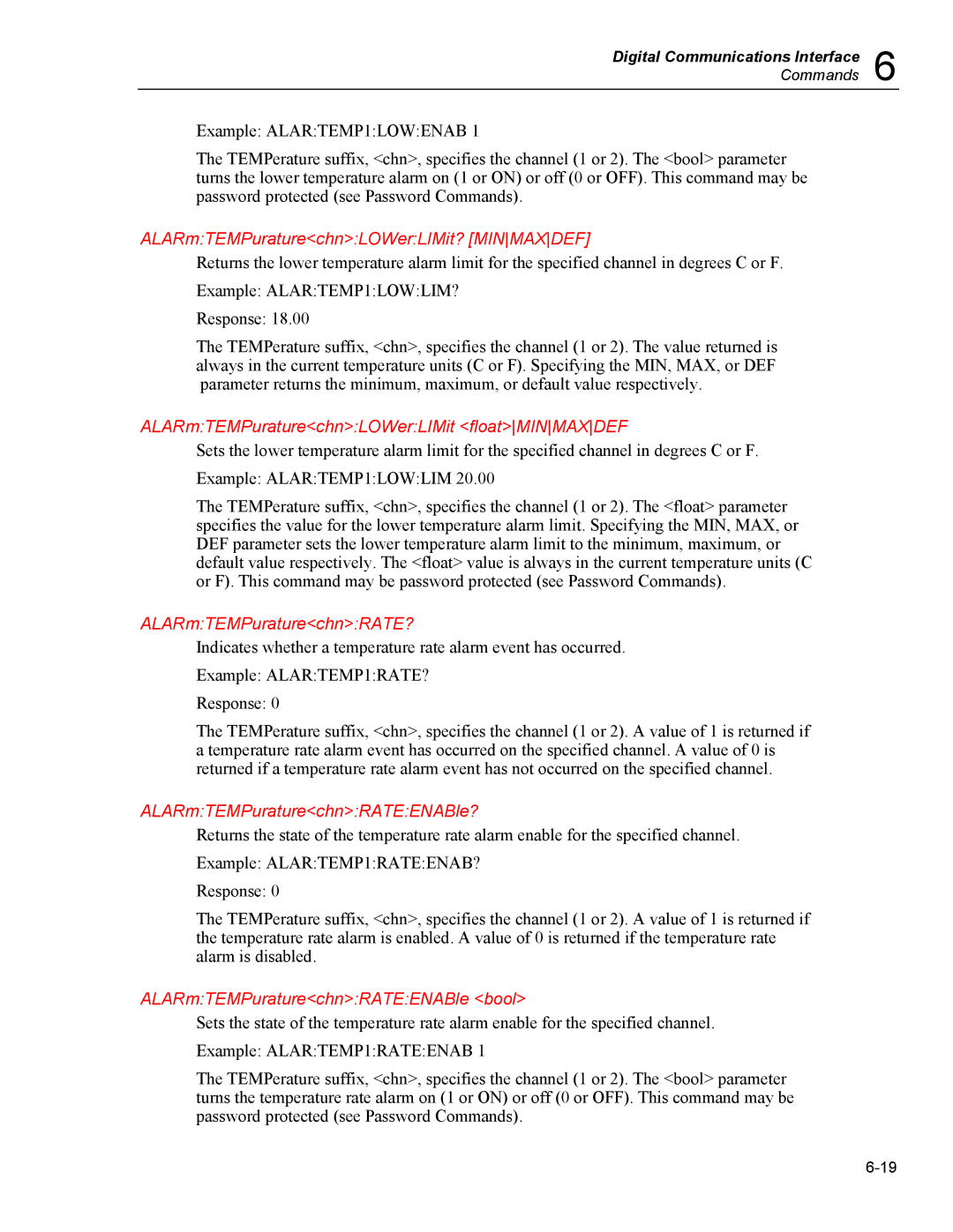 Fluke 5020A user manual ALARmTEMPuraturechnLOWerLIMit? Minmaxdef, ALARmTEMPuraturechnLOWerLIMit floatMINMAXDEF 