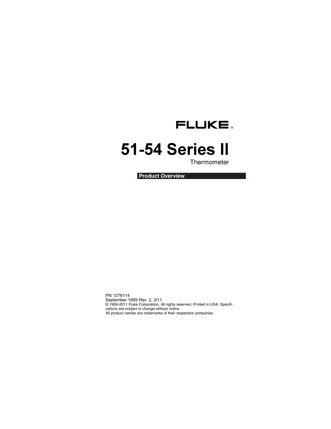 Fluke 51 specifications Series 