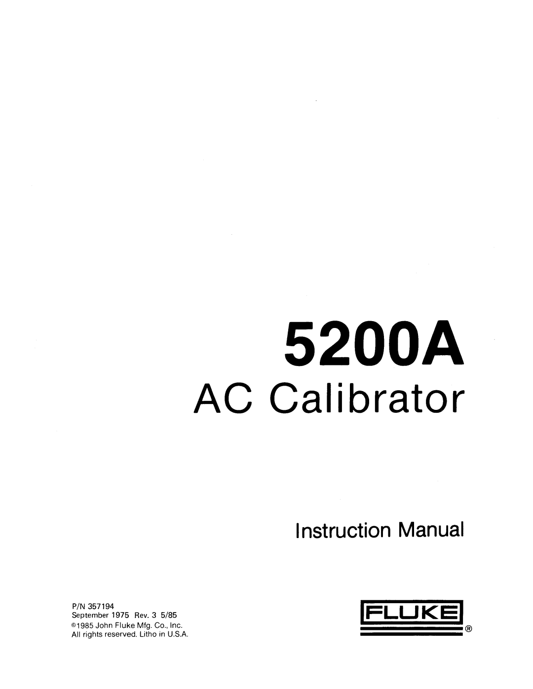 Fluke 5200A manual 