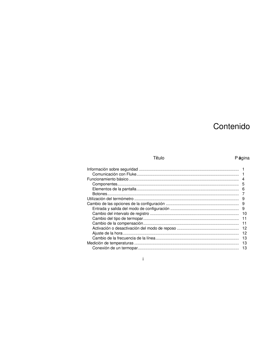 Fluke 53 Series manual Contenido 