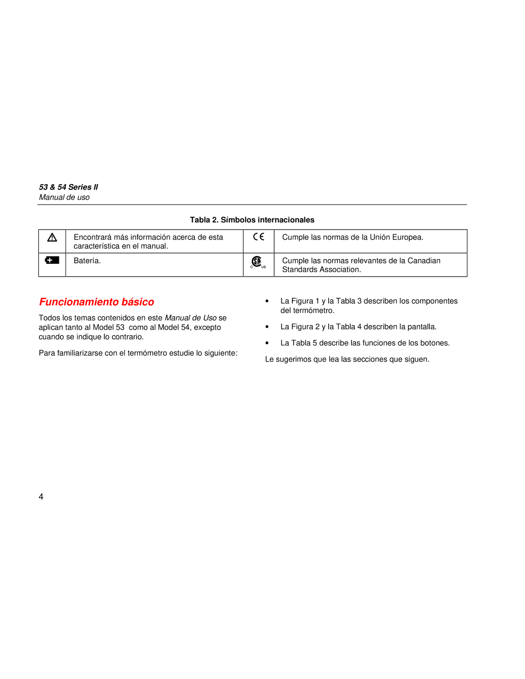 Fluke 53 Series manual Funcionamiento bá sico 