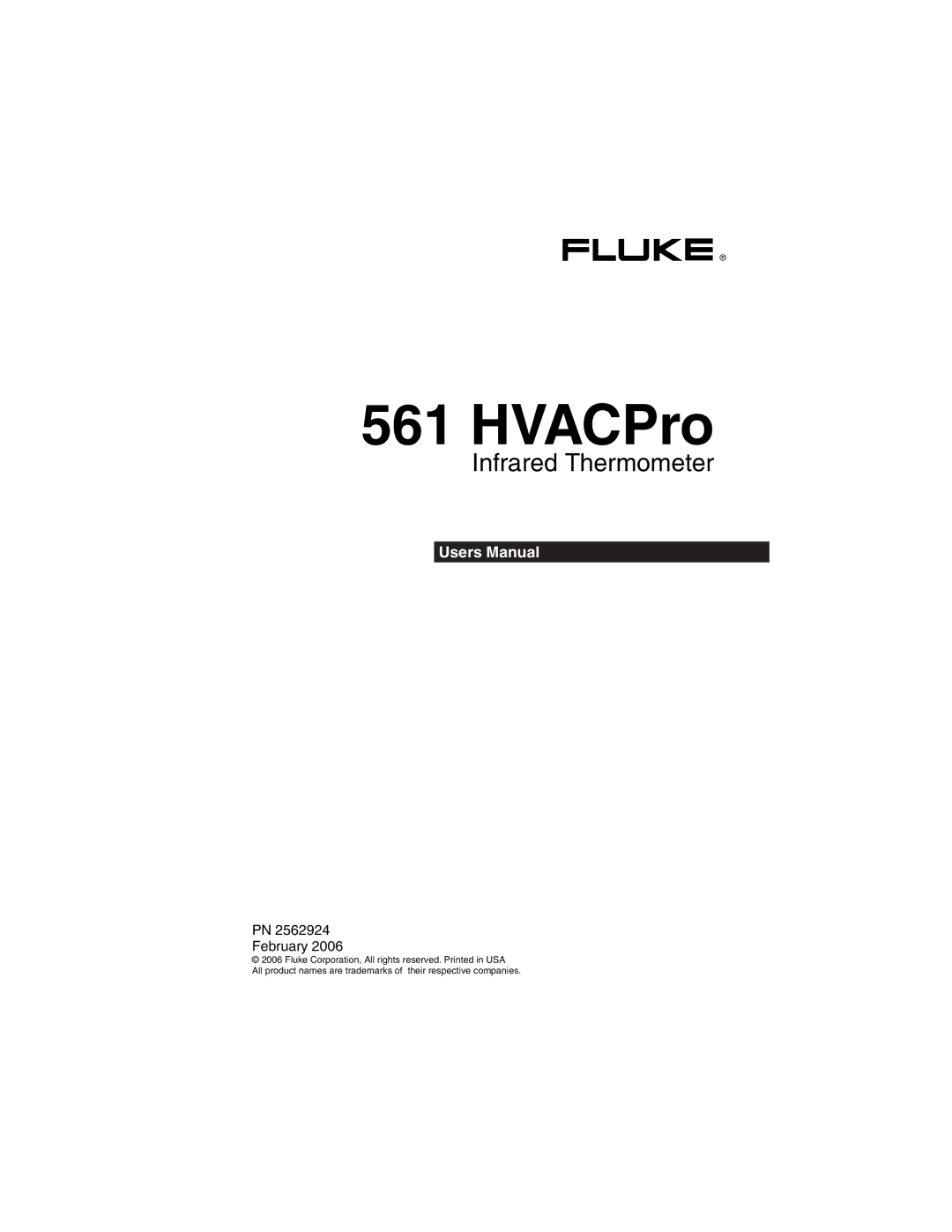 Fluke 561 user manual HVACPro 