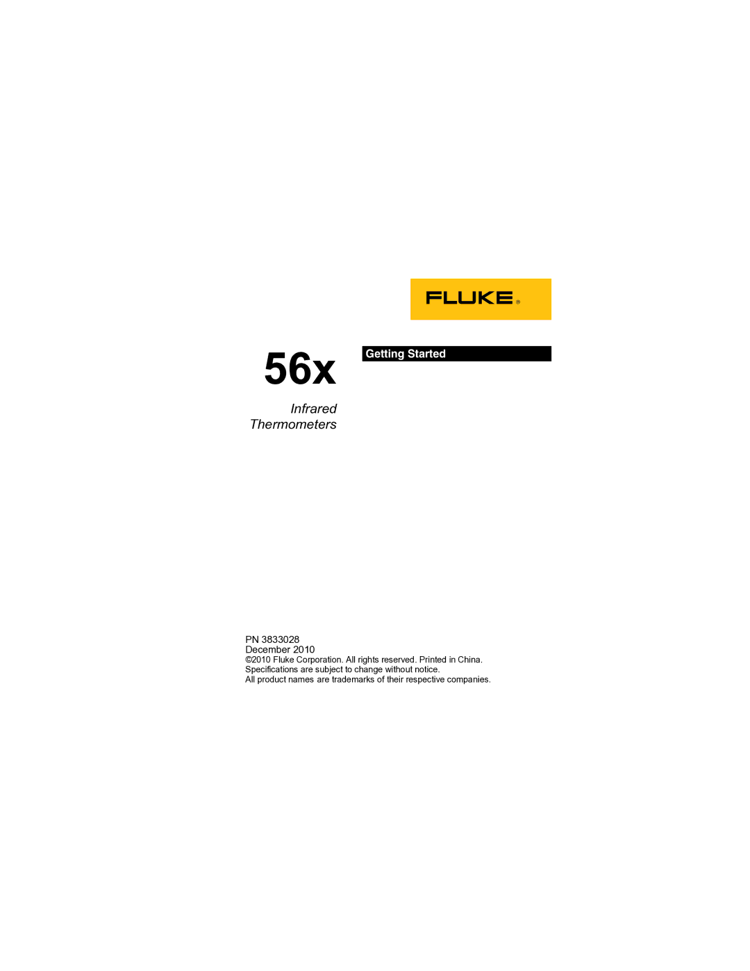 Fluke 56X specifications Infrared Thermometers 