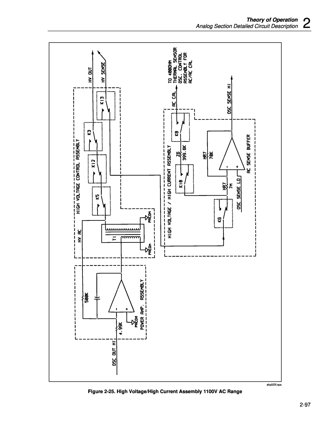 Fluke 5720A service manual Theory of Operation, Analog Section Detailed Circuit Description, ahp022f.eps 