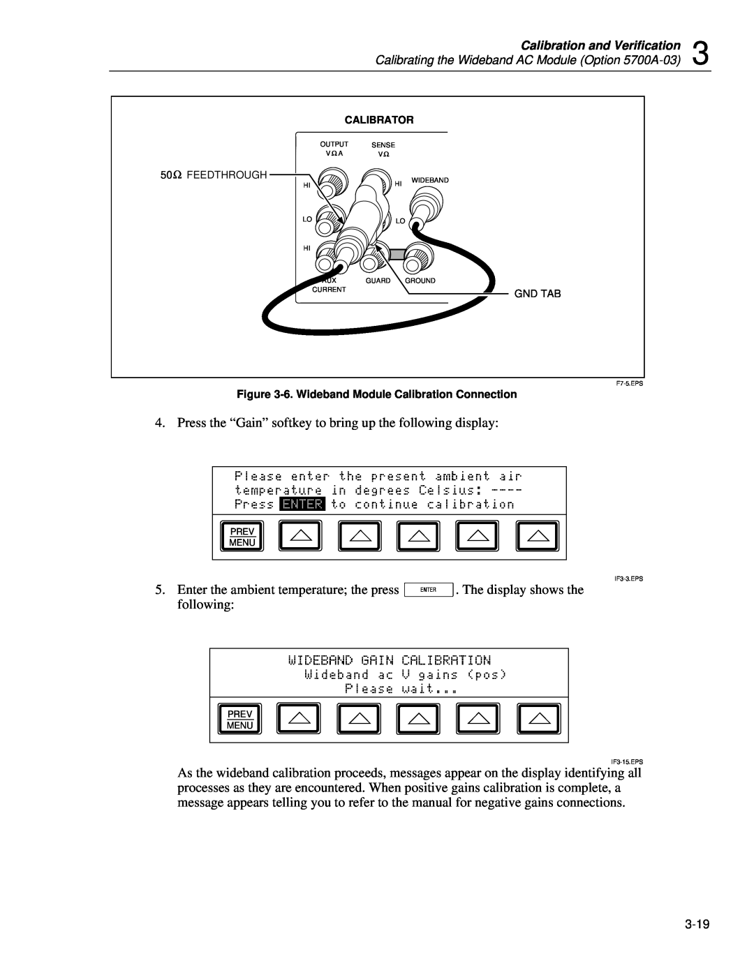 Fluke 5720A service manual Press the “Gain” softkey to bring up the following display 