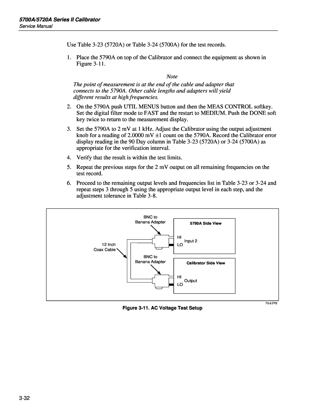 Fluke service manual Use -23 5720A or -24 5700A for the test records 