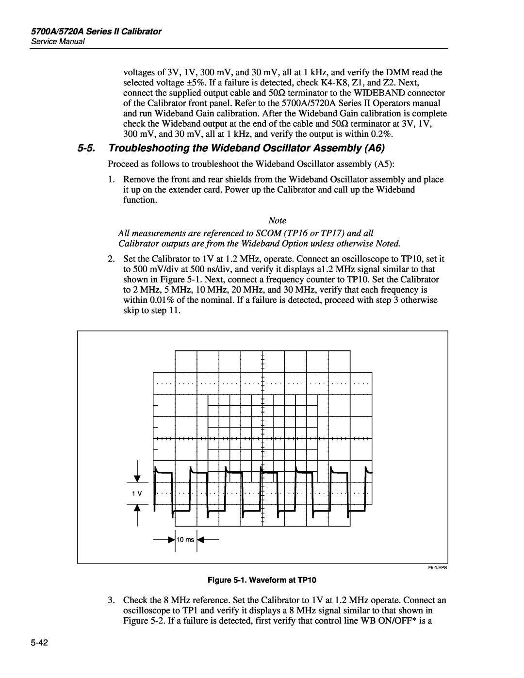 Fluke 5720A service manual Troubleshooting the Wideband Oscillator Assembly A6 