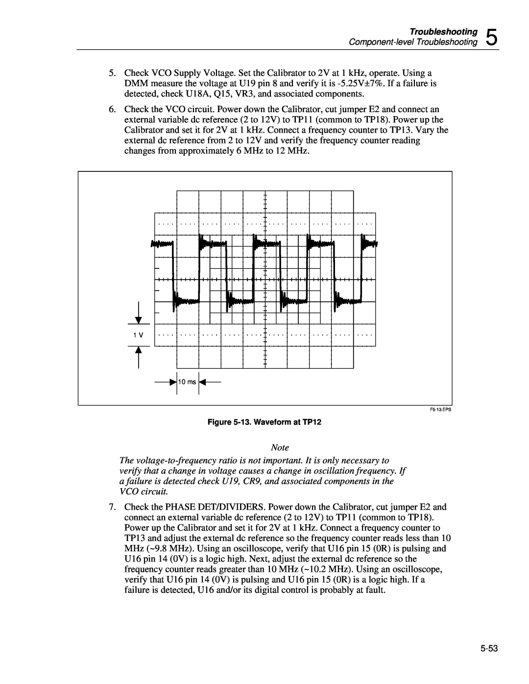 Fluke 5720A service manual 13. Waveform at TP12, F5-13.EPS 