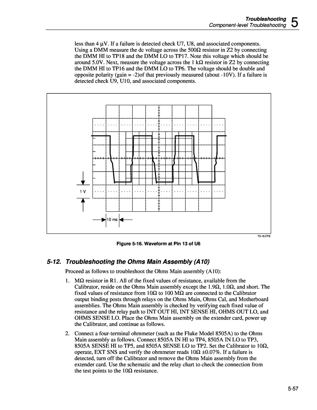 Fluke 5720A service manual Troubleshooting the Ohms Main Assembly A10 