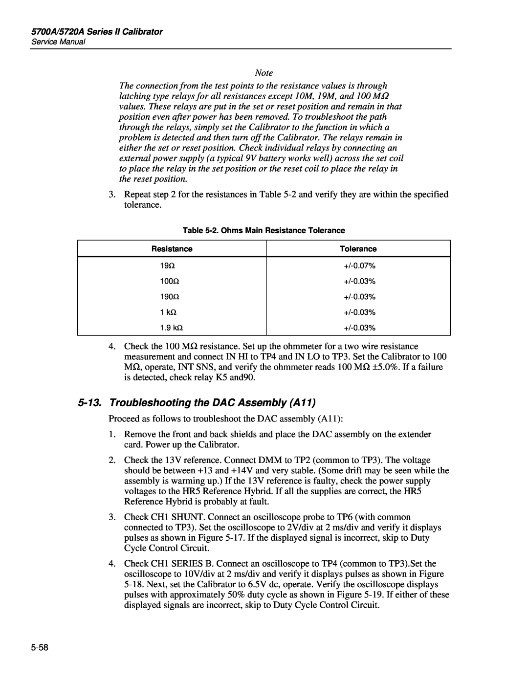 Fluke 5720A service manual Troubleshooting the DAC Assembly A11 