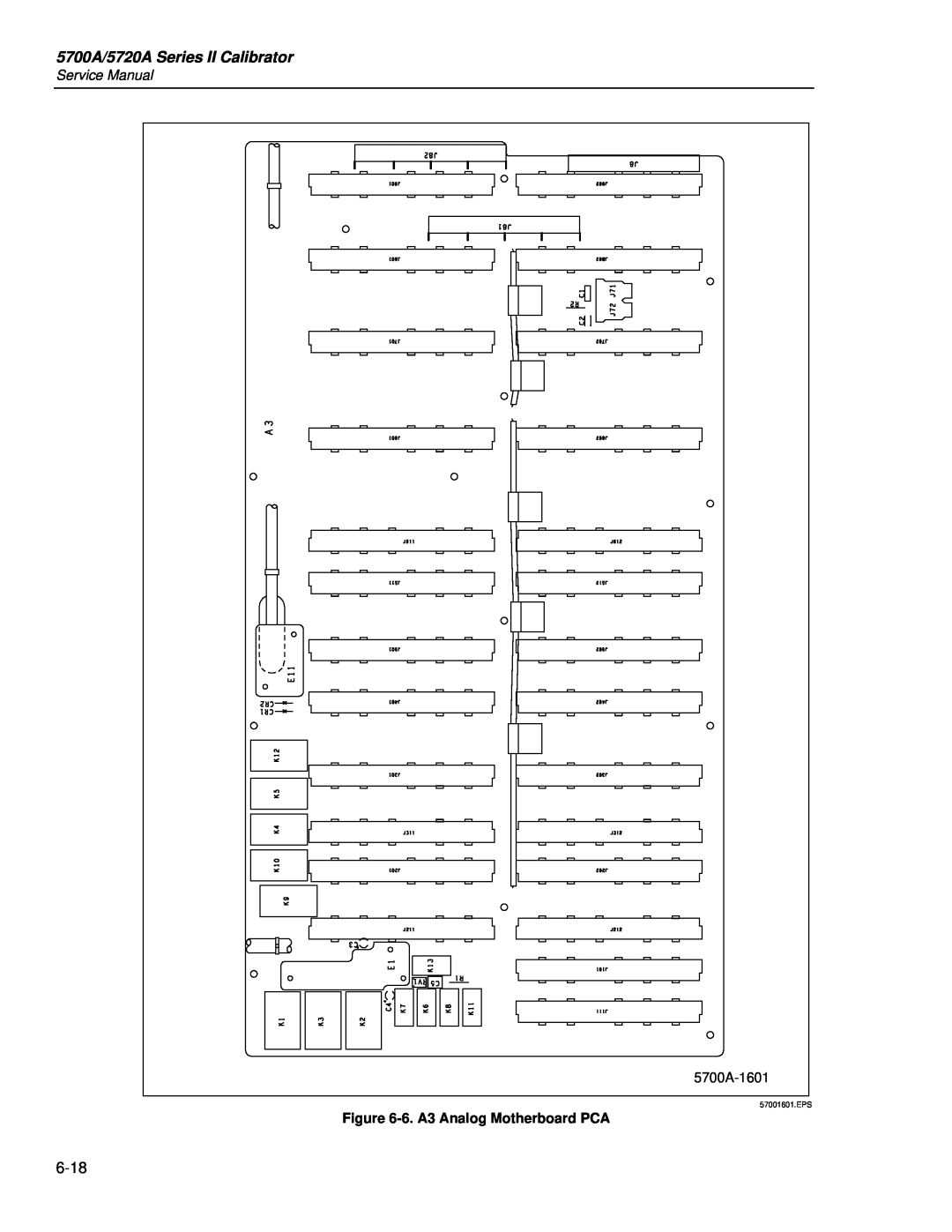 Fluke service manual 5700A/5720A Series II Calibrator, 5700A-1601, 6. A3 Analog Motherboard PCA 