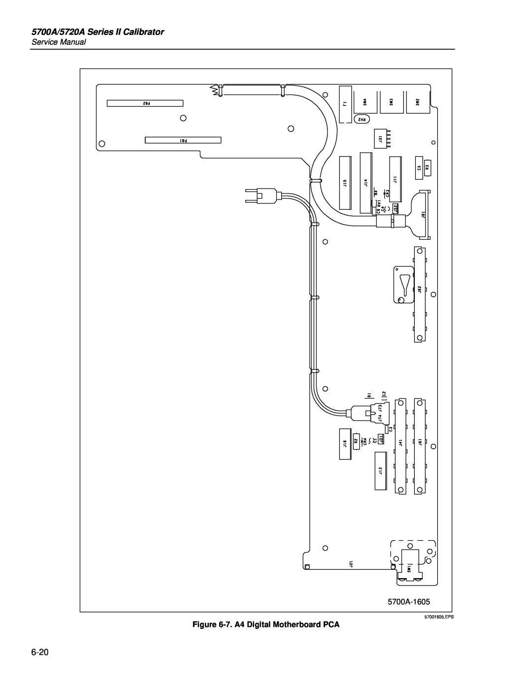 Fluke service manual 5700A/5720A Series II Calibrator, 5700A-1605, 7. A4 Digital Motherboard PCA, 57001605.EPS 