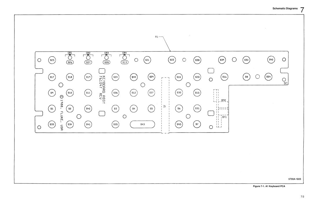 Fluke 5720A service manual Schematic Diagrams, 1. A1 Keyboard PCA 