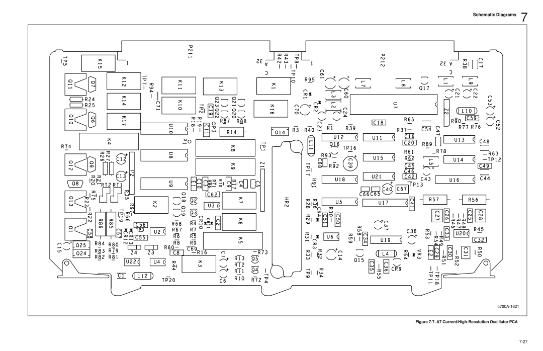Fluke 5720A service manual Schematic Diagrams, 5700A-1621, 7. A7 Current/High-Resolution Oscillator PCA 