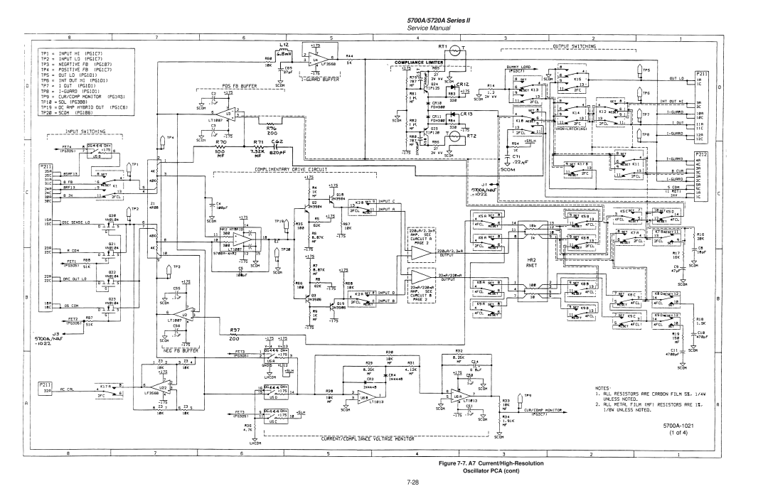 Fluke service manual 5700A/5720A Series, Service Manual, 7. A7 Current/High-Resolution Oscillator PCA cont 