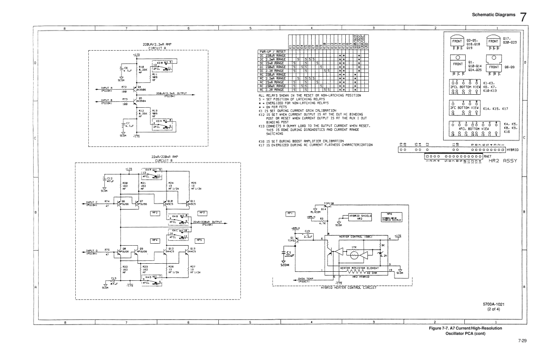 Fluke 5720A service manual Schematic Diagrams, 7. A7 Current/High-Resolution Oscillator PCA cont 