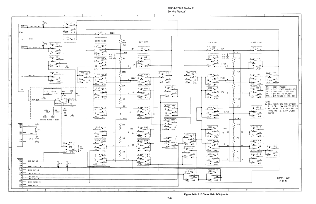 Fluke service manual 5700A/5720A Series, Service Manual, 10. A10 Ohms Main PCA cont 