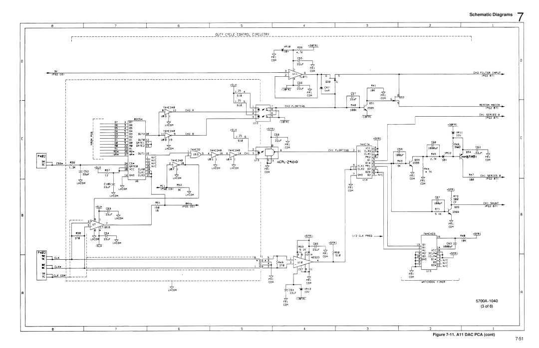 Fluke 5720A service manual Schematic Diagrams, 11. A11 DAC PCA cont 