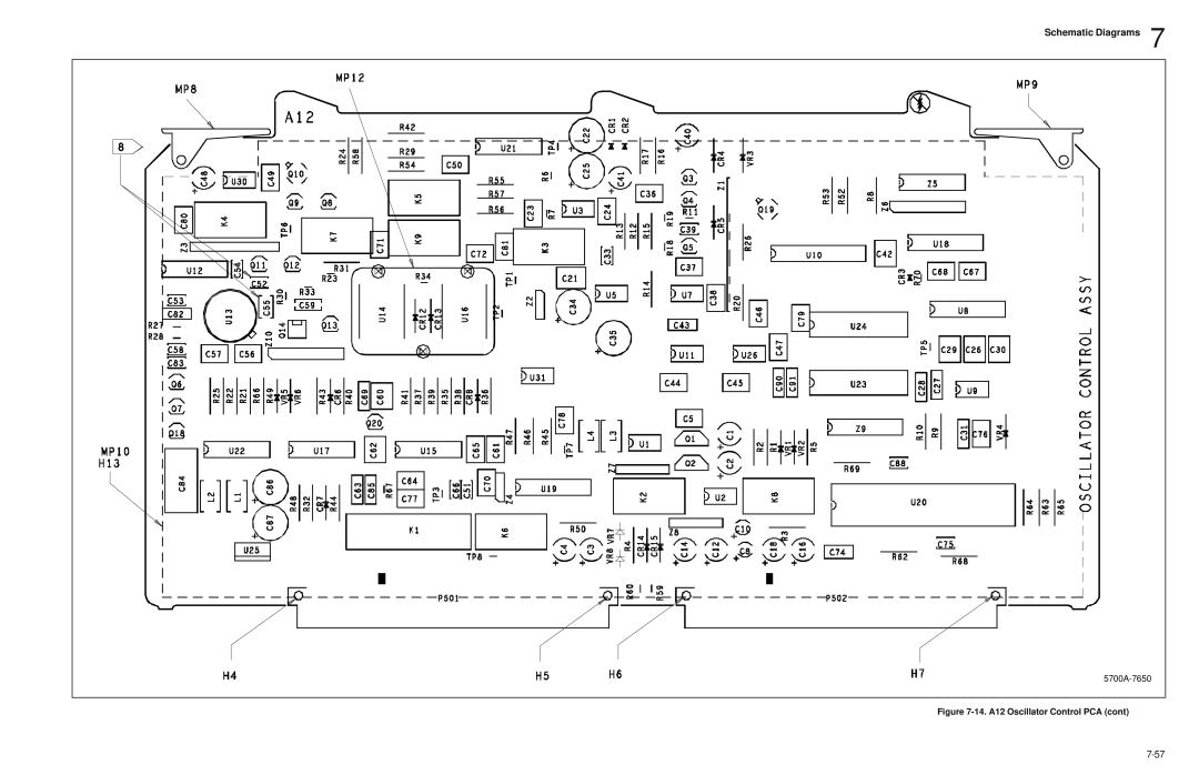 Fluke 5720A service manual Schematic Diagrams, 5700A-7650, 14. A12 Oscillator Control PCA cont 