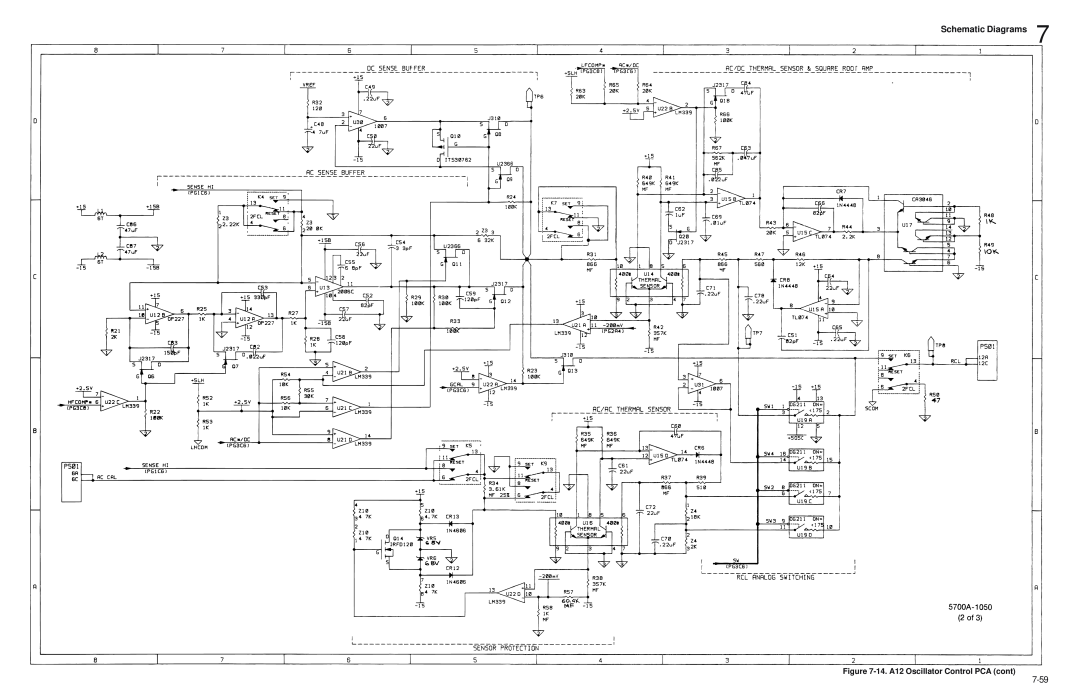 Fluke 5720A service manual Schematic Diagrams, 14. A12 Oscillator Control PCA cont 