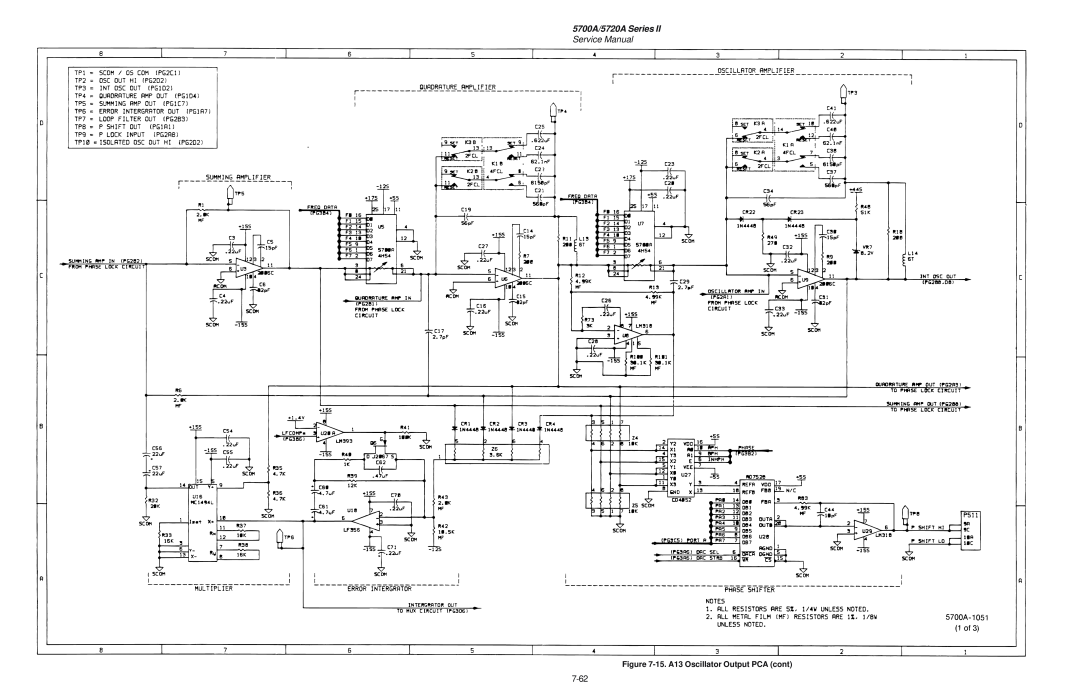 Fluke service manual 5700A/5720A Series, Service Manual, 15. A13 Oscillator Output PCA cont 