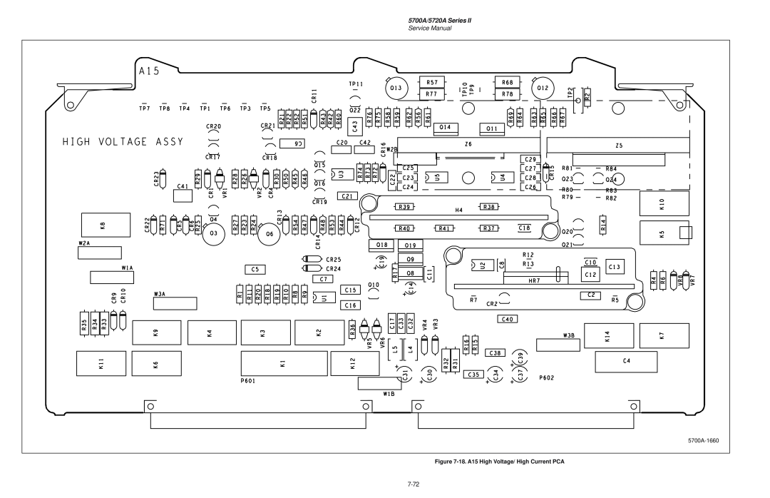 Fluke service manual 5700A/5720A Series, Service Manual, 18. A15 High Voltage/ High Current PCA, 5700A-1660 