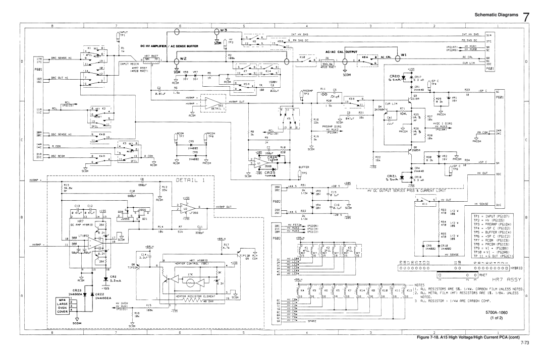 Fluke 5720A service manual Schematic Diagrams, 18. A15 High Voltage/High Current PCA cont 