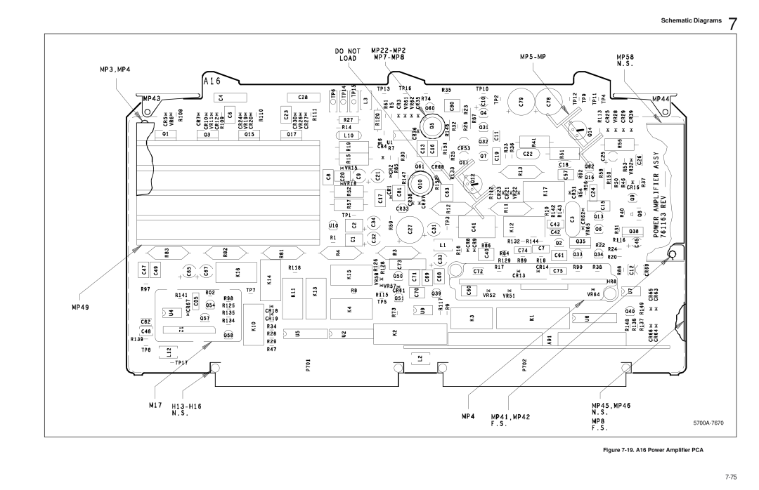 Fluke 5720A service manual Schematic Diagrams, 5700A-7670, 19. A16 Power Amplifier PCA 