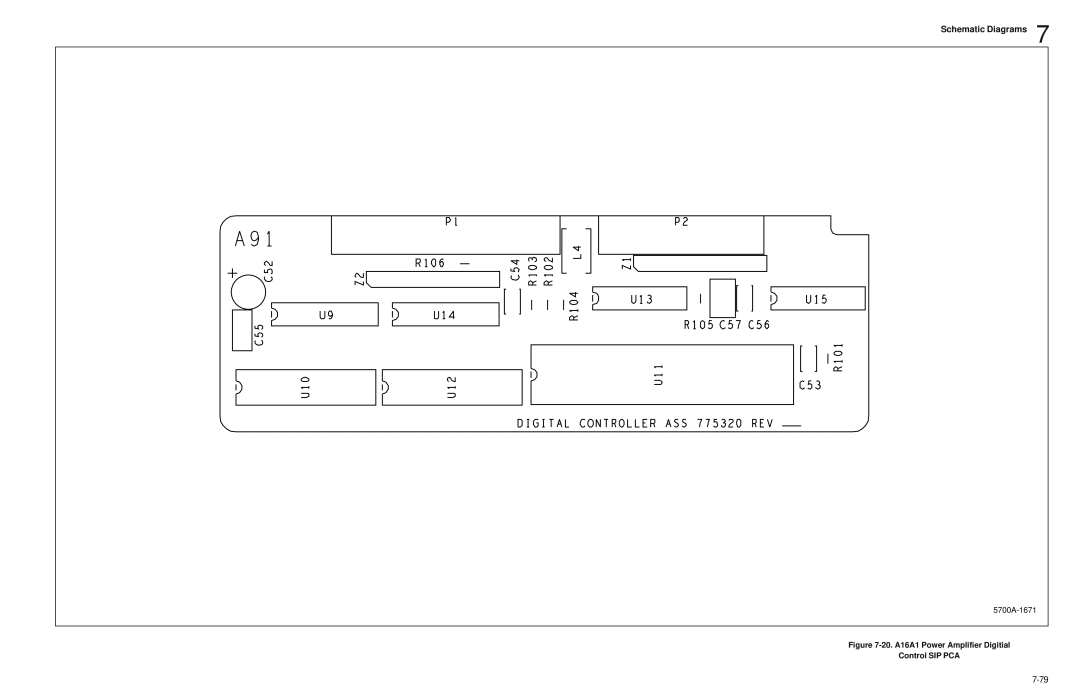 Fluke 5720A service manual Schematic Diagrams, 20. A16A1 Power Amplifier Digitial Control SIP PCA 