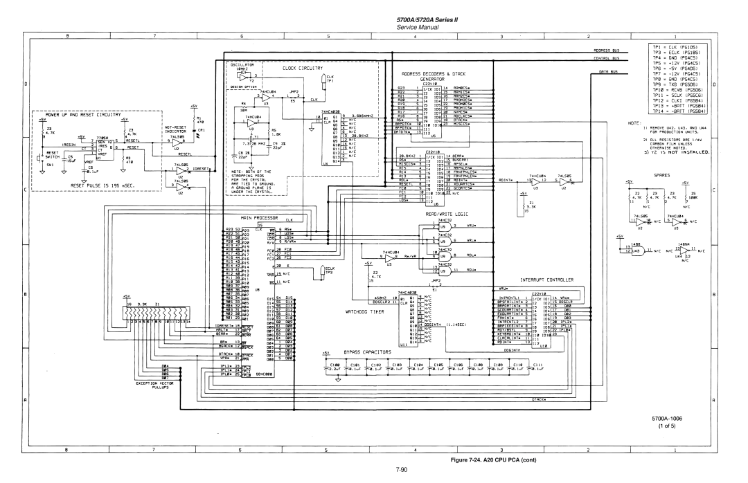 Fluke service manual 5700A/5720A Series, Service Manual, 24. A20 CPU PCA cont 