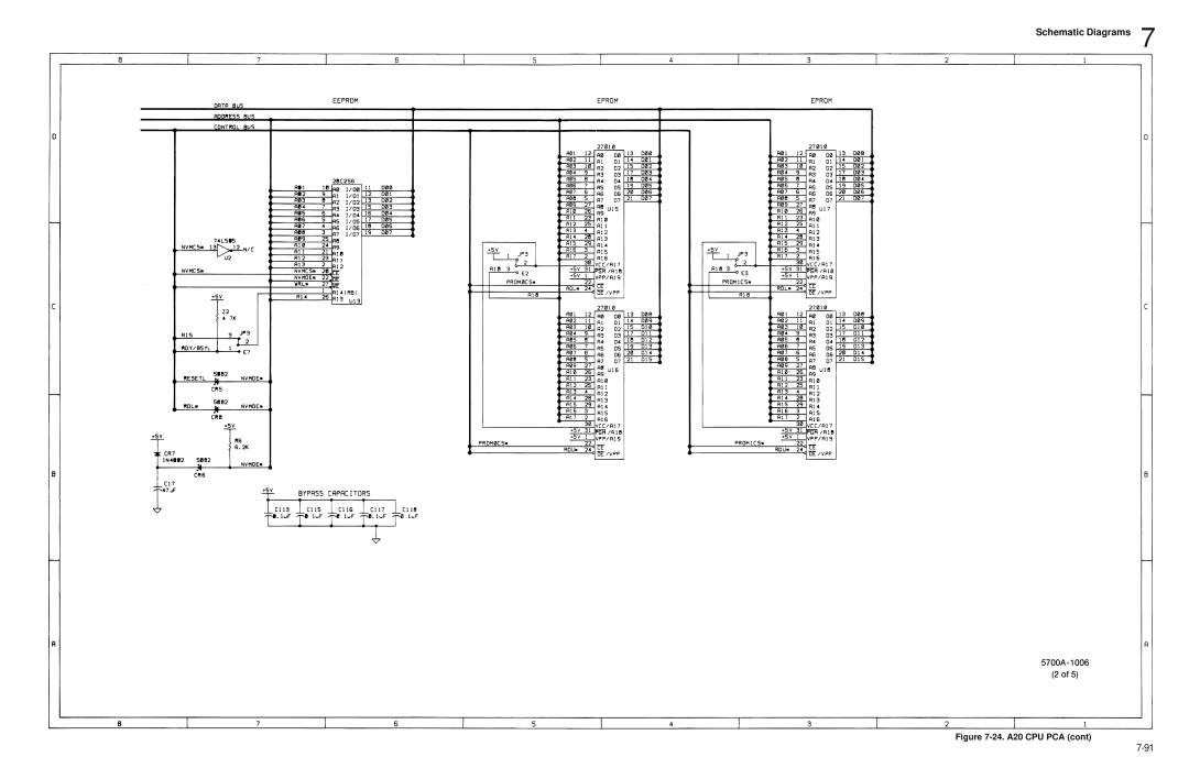 Fluke 5720A service manual Schematic Diagrams, 24. A20 CPU PCA cont 