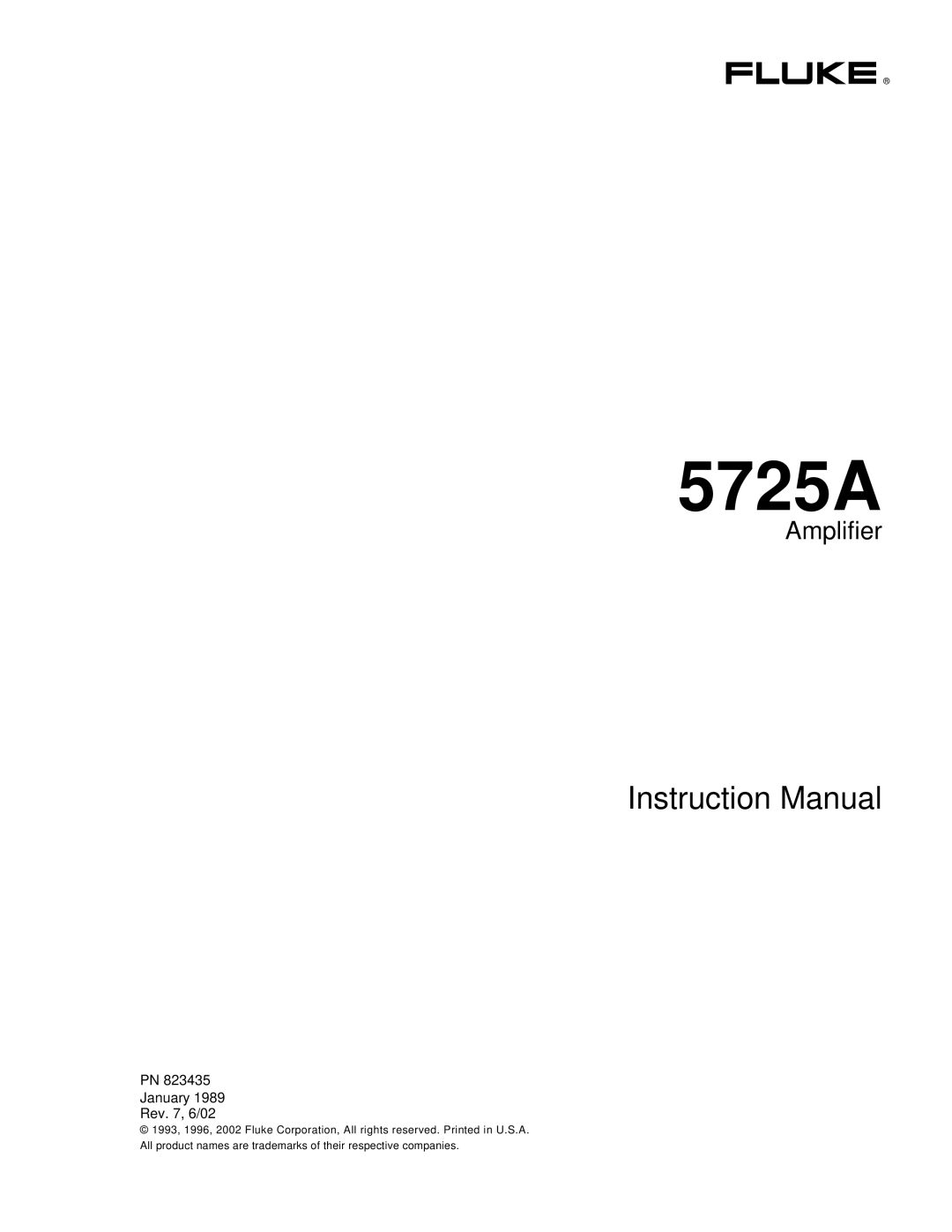 Fluke 5725A instruction manual 