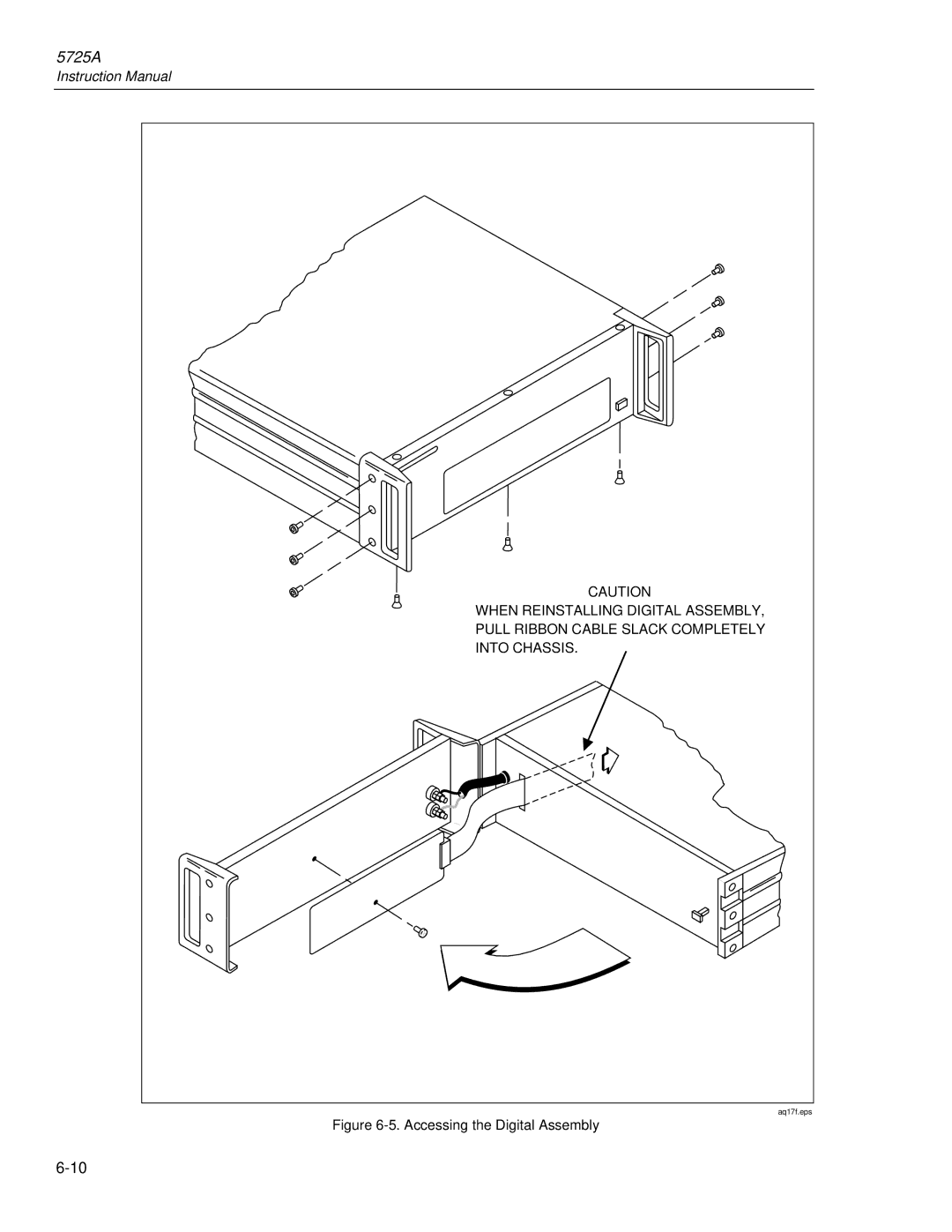 Fluke 5725A instruction manual When Reinstalling Digital Assembly 