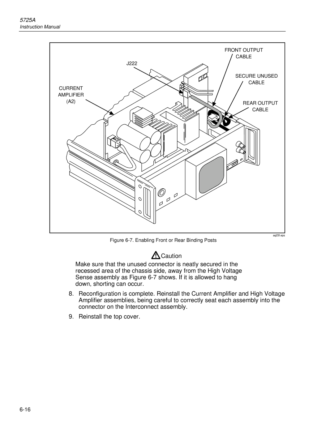 Fluke 5725A instruction manual Enabling Front or Rear Binding Posts 