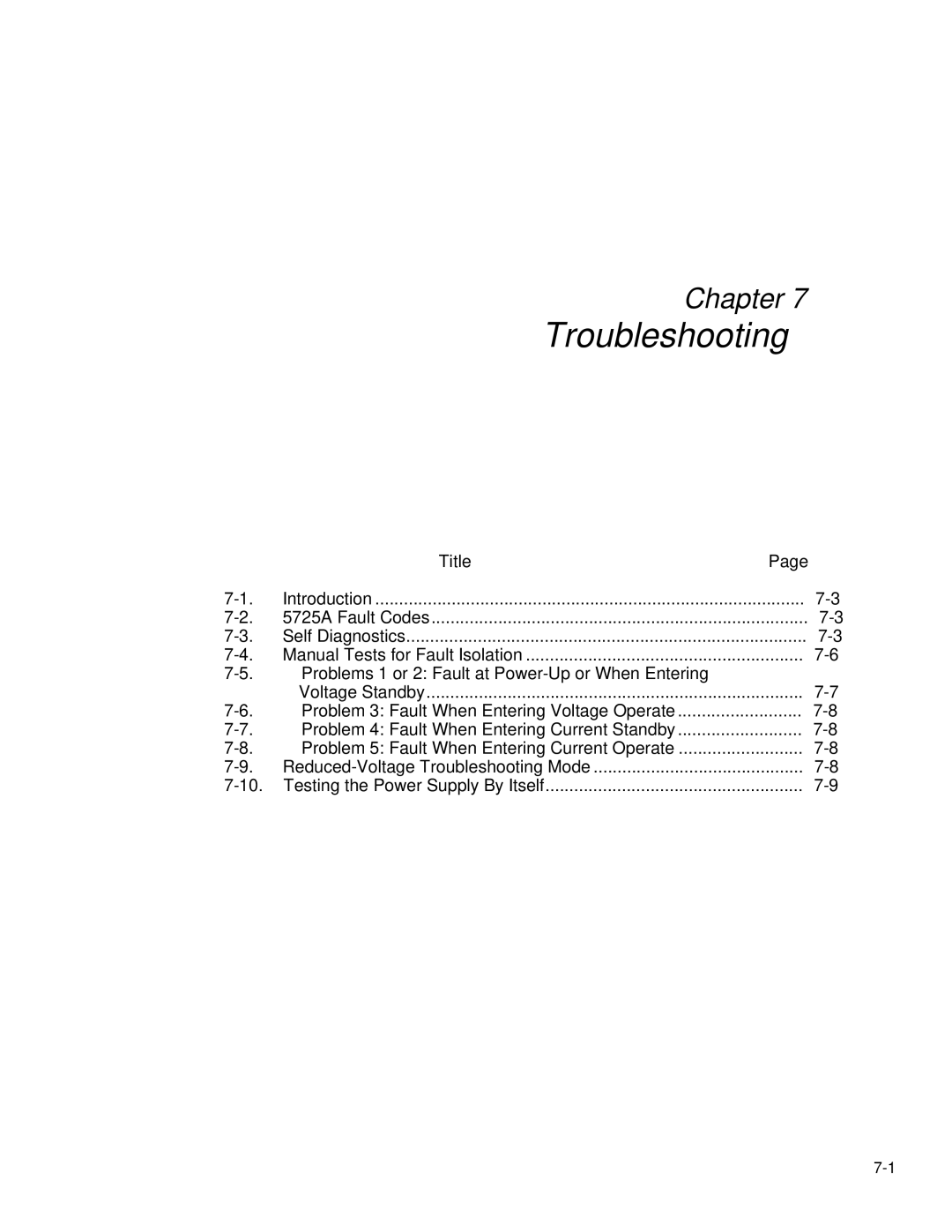 Fluke 5725A instruction manual Troubleshooting 