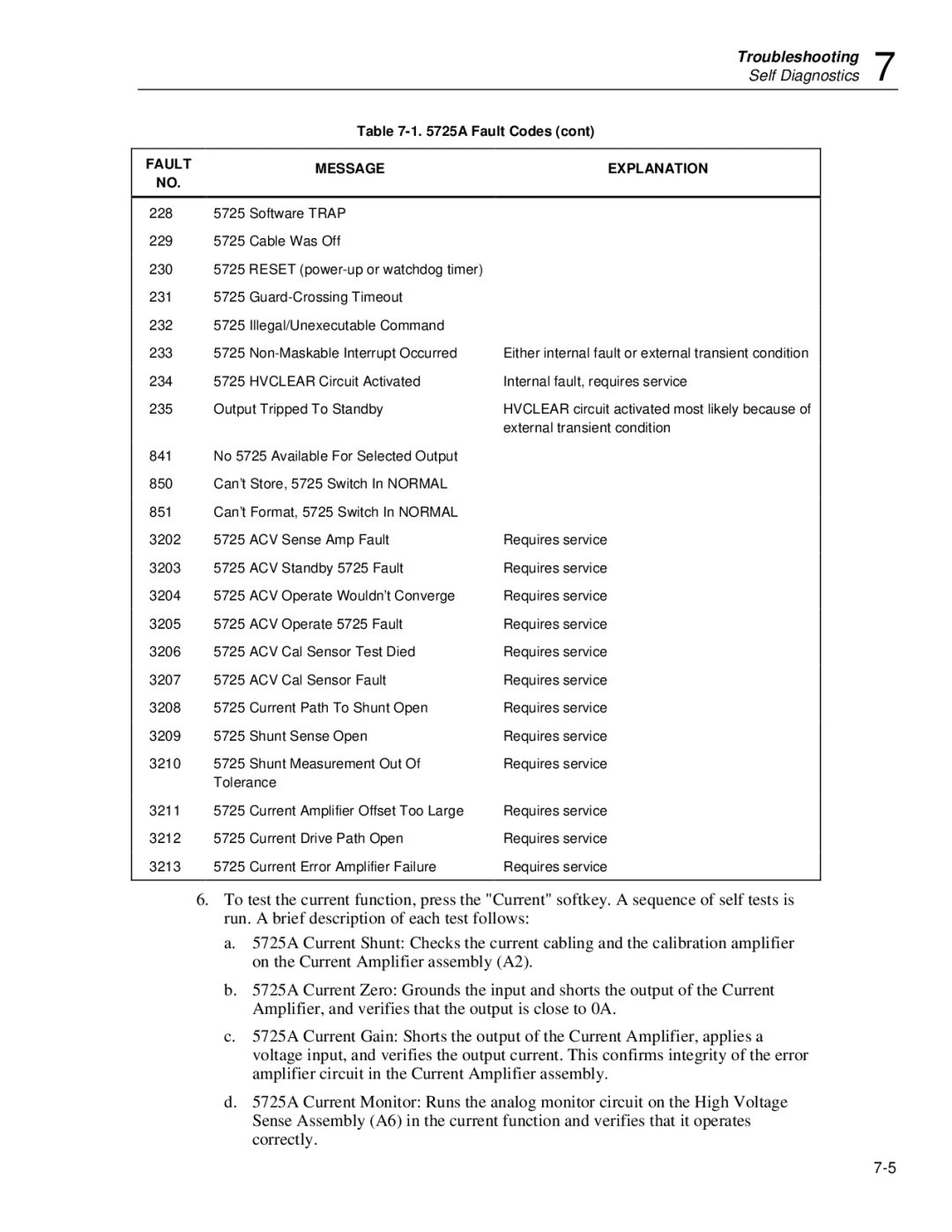 Fluke 5725A instruction manual Self Diagnostics 