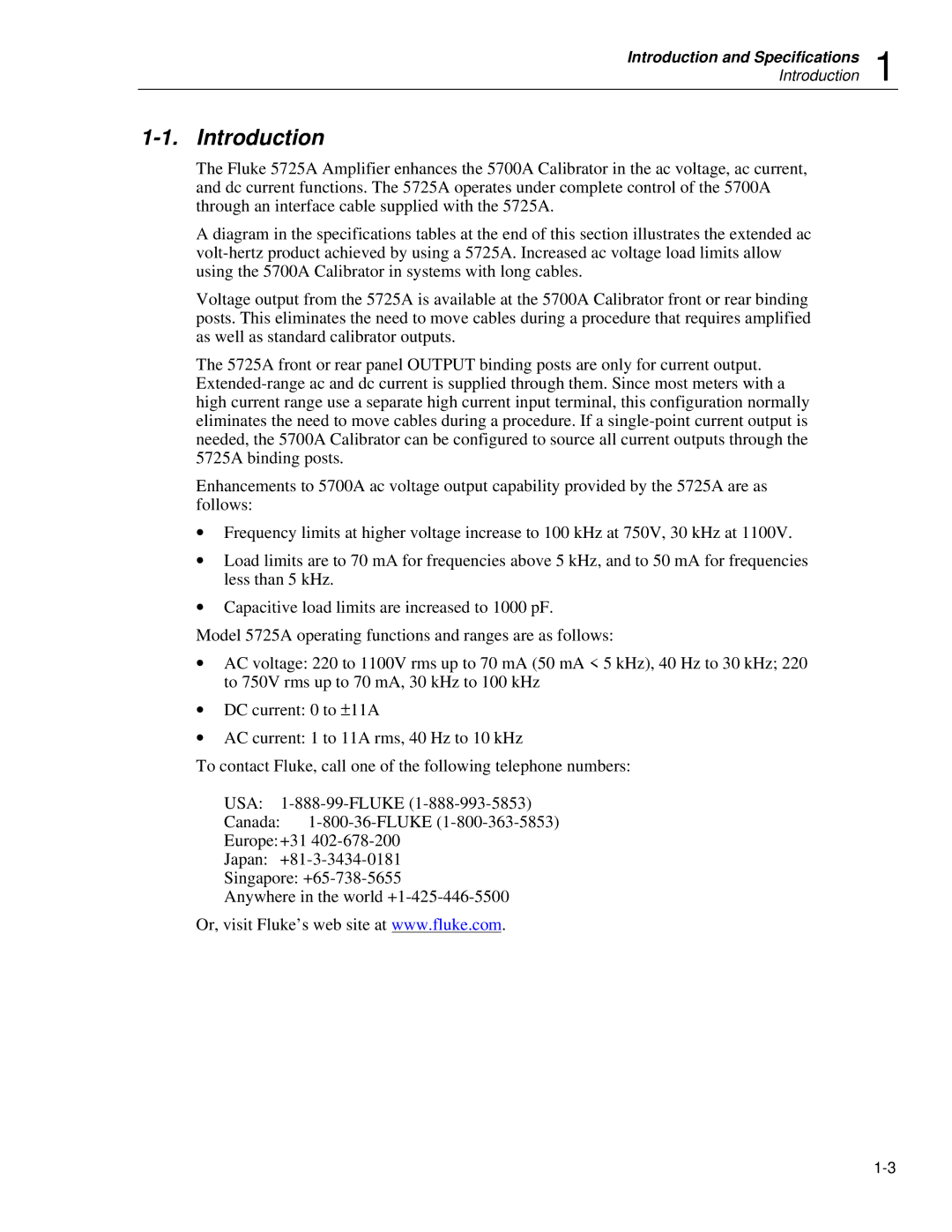 Fluke 5725A instruction manual Introduction 