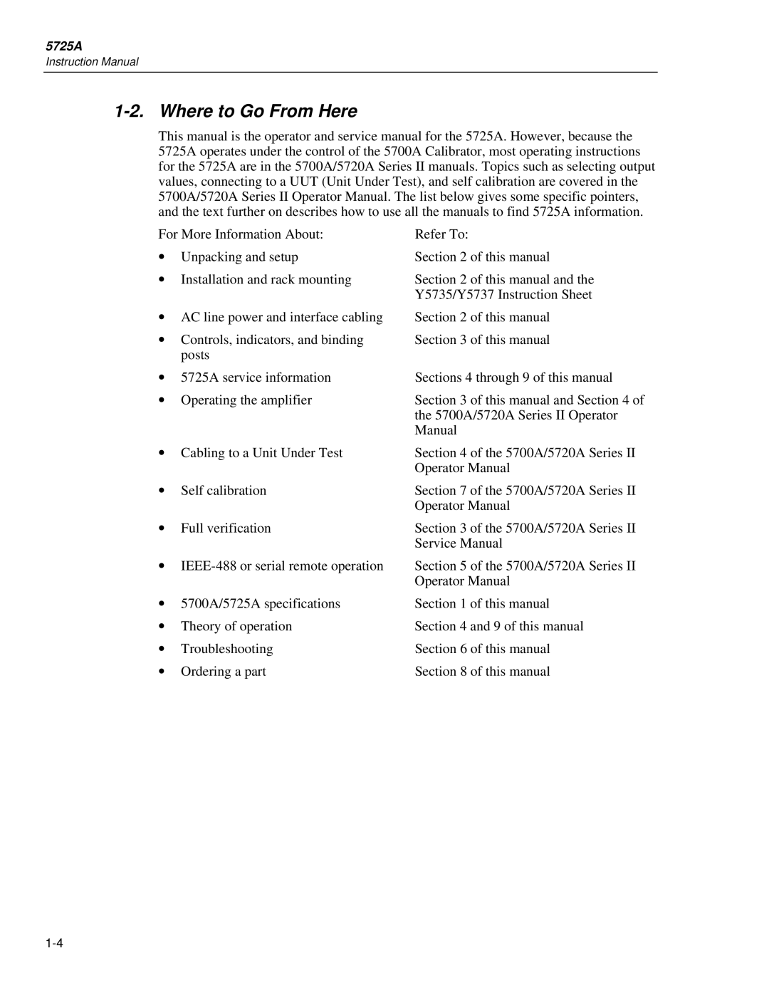 Fluke 5725A instruction manual Where to Go From Here 