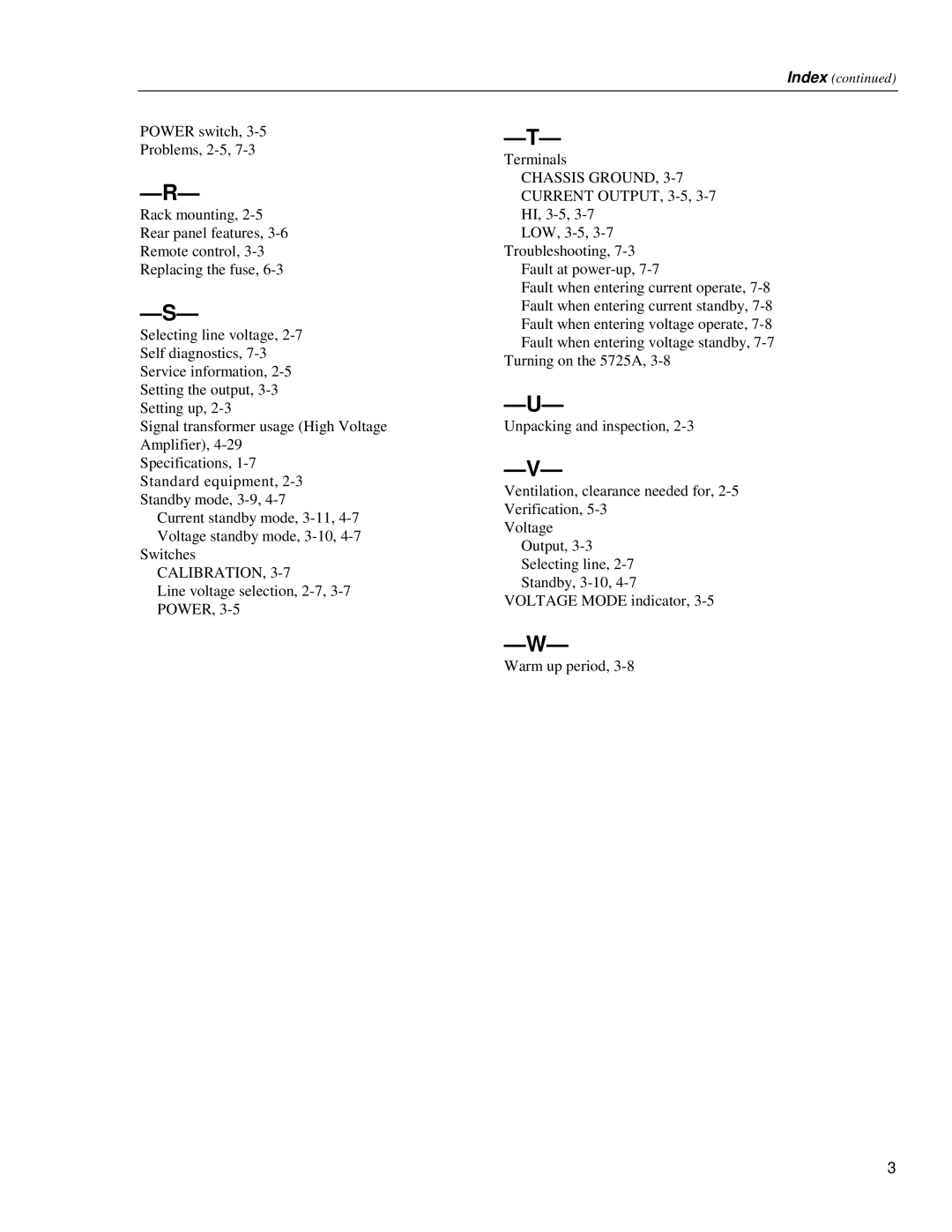 Fluke 5725A instruction manual Chassis GROUND, 3-7CURRENT OUTPUT, 3-5,3-7HI, 3-5,3-7 