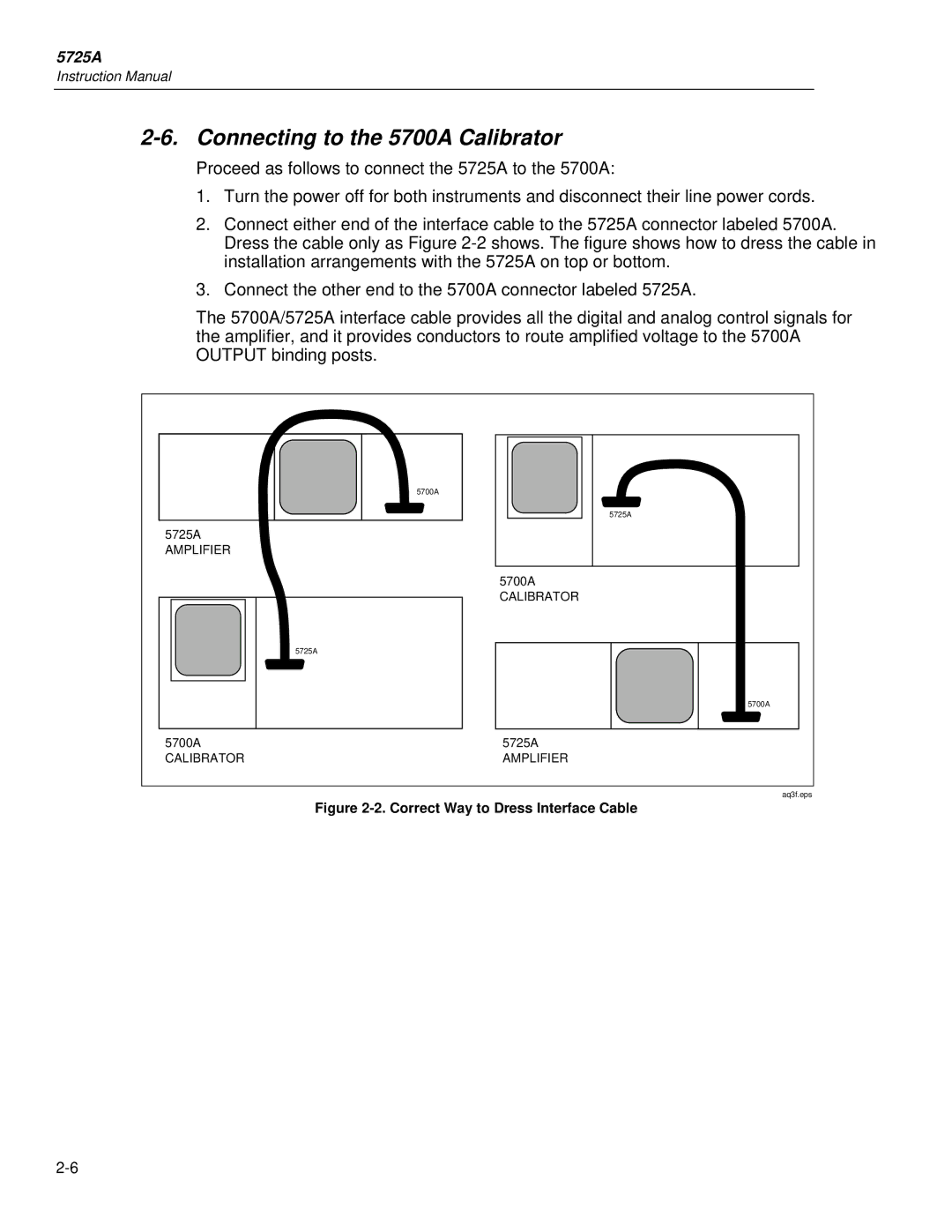 Fluke instruction manual Connecting to the 5700A Calibrator, 5700A 5725A 