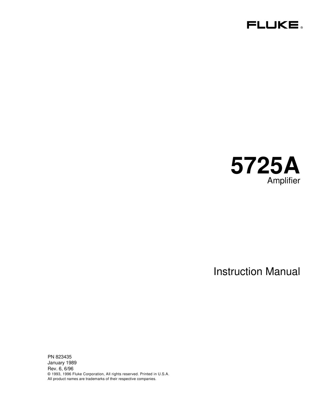 Fluke 5725A instruction manual 