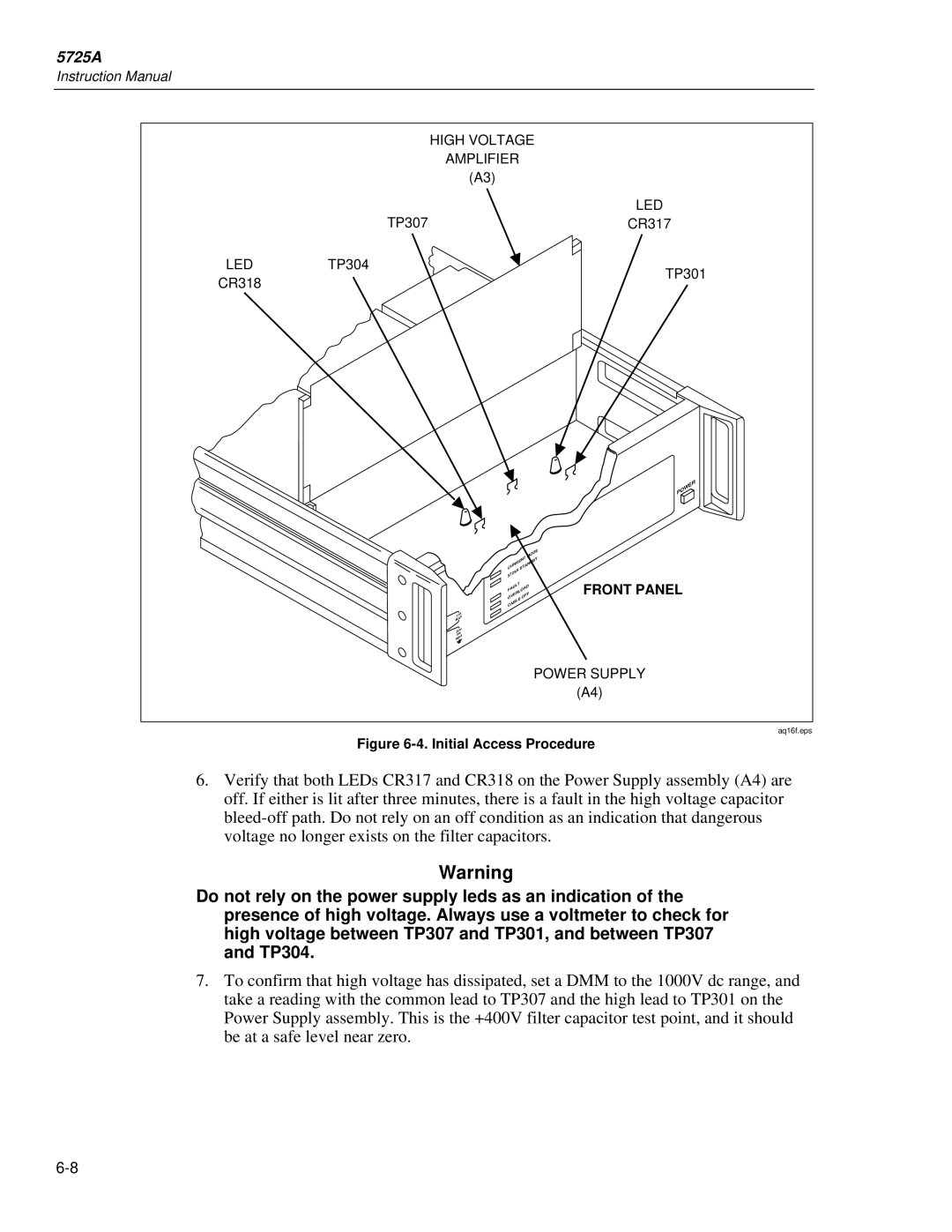 Fluke 5725A instruction manual TP307, TP304 TP301 