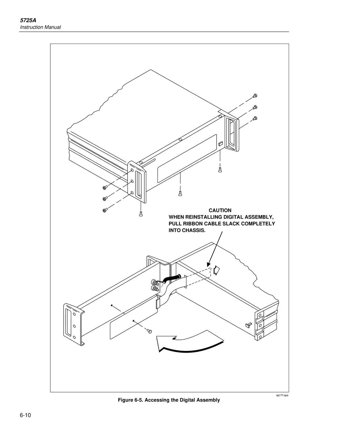 Fluke 5725A instruction manual When Reinstalling Digital Assembly 