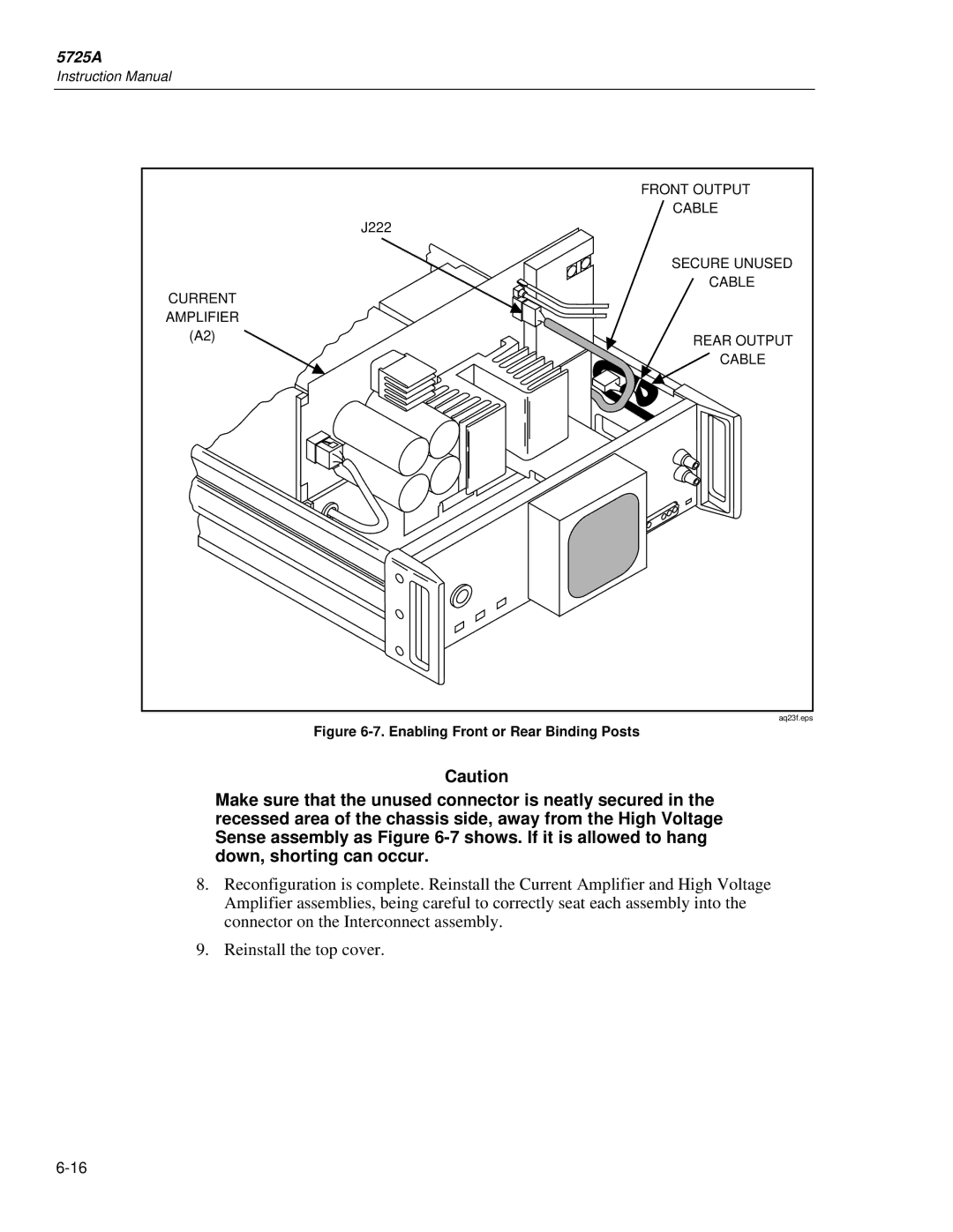 Fluke 5725A instruction manual Enabling Front or Rear Binding Posts 