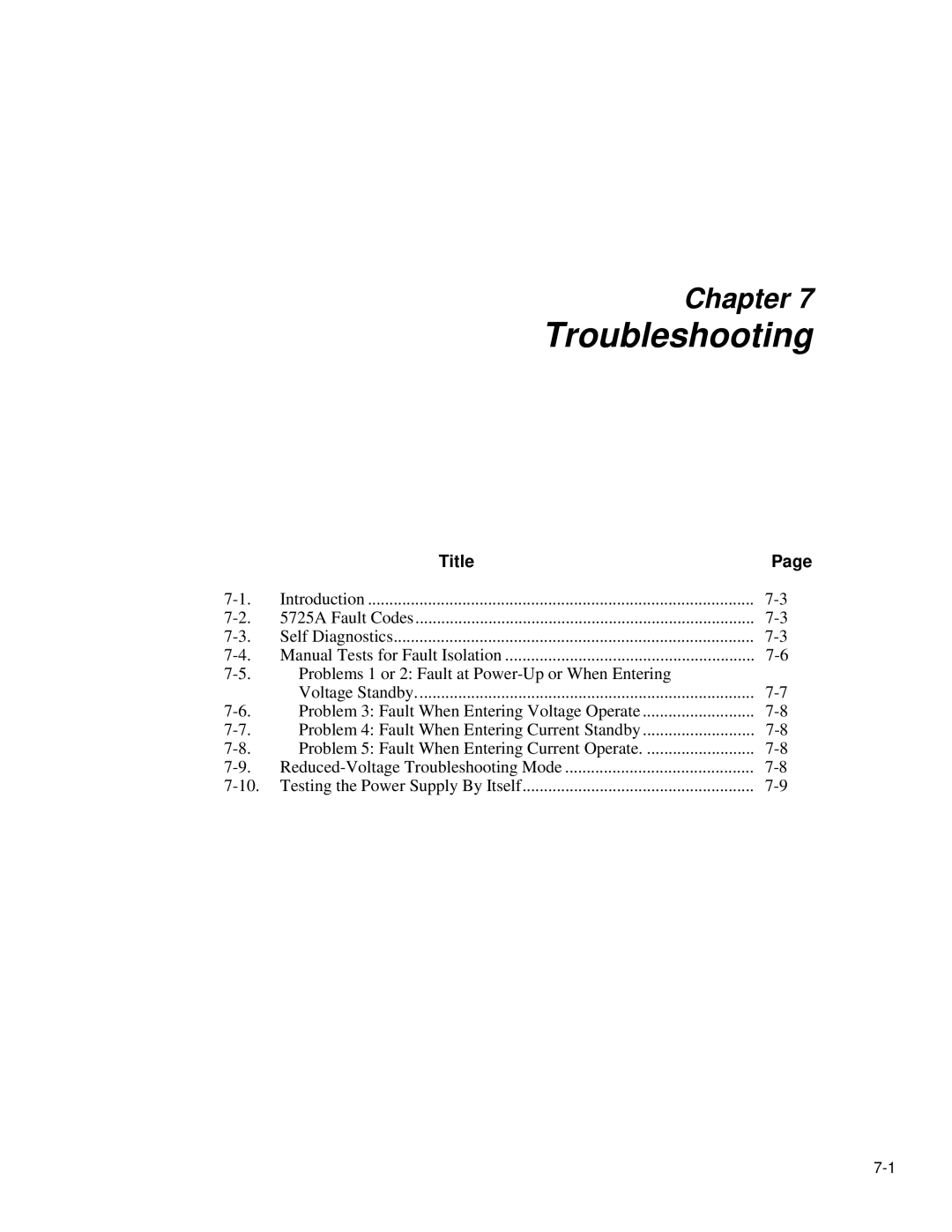 Fluke 5725A instruction manual Troubleshooting 