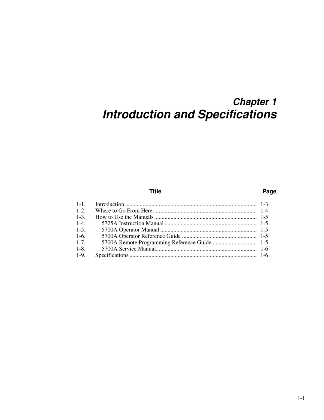 Fluke 5725A instruction manual Introduction and Specifications 